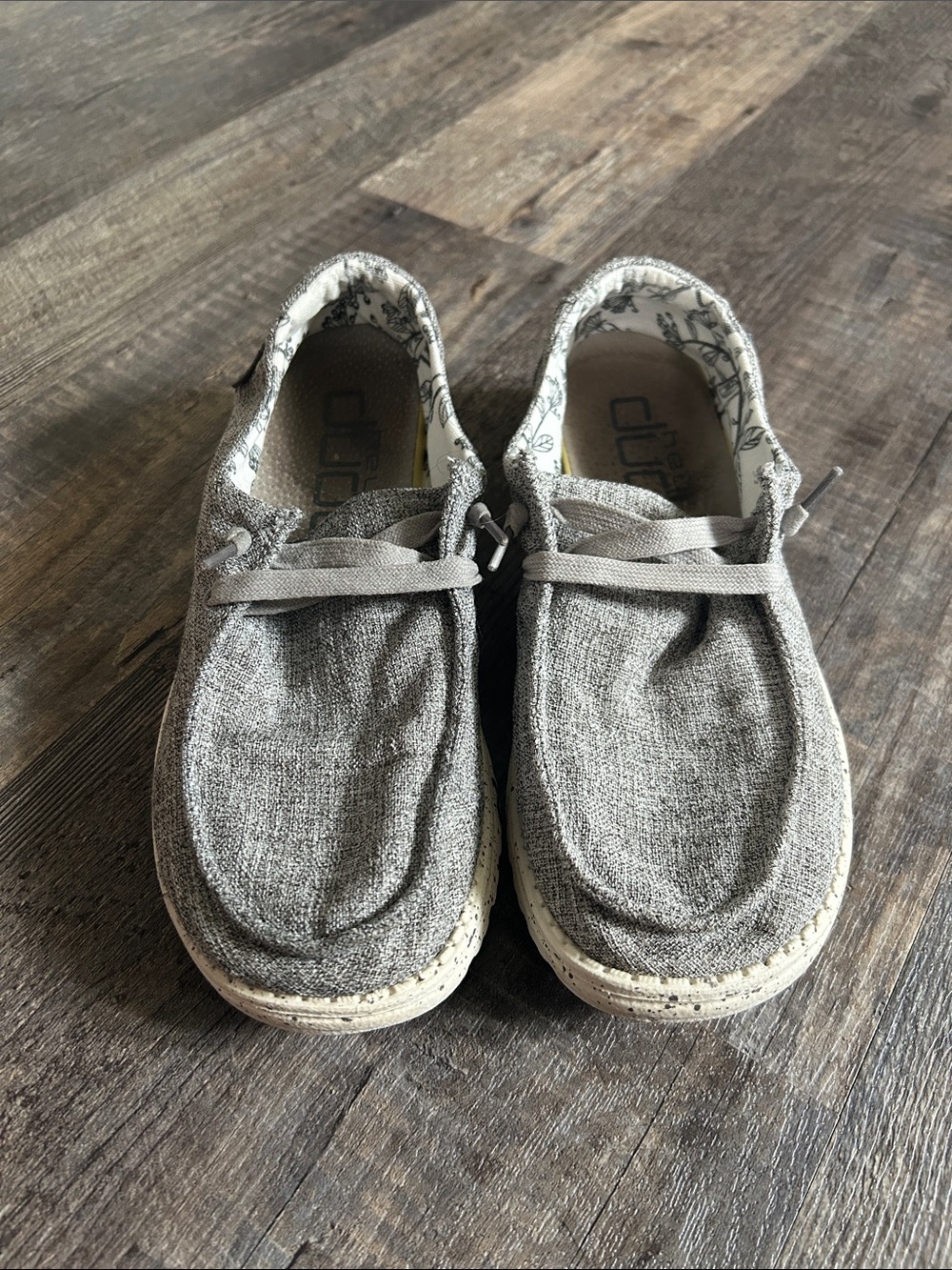 Hey Dude Men's Wally Linen Slip-On Sneakers in Heather Gray